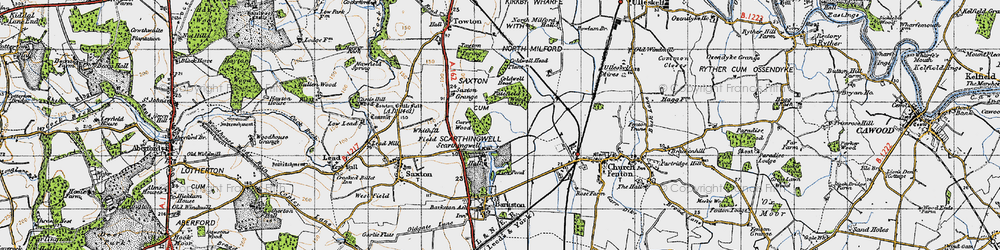 Old map of Scarthingwell in 1947