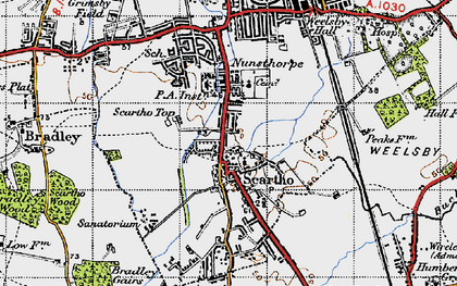 Old map of Scartho in 1946