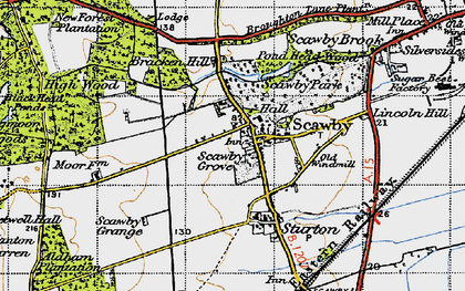 Old map of Scawby in 1947