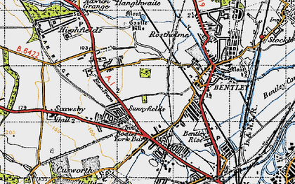 Old map of Scawthorpe in 1947