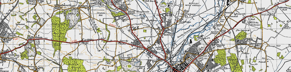 Old map of Scawthorpe in 1947