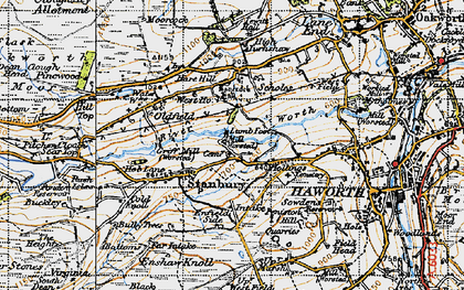Old map of Scholes in 1947