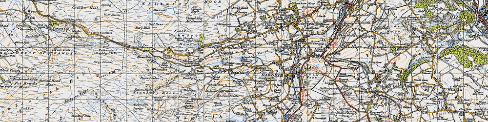 Old map of Scholes in 1947