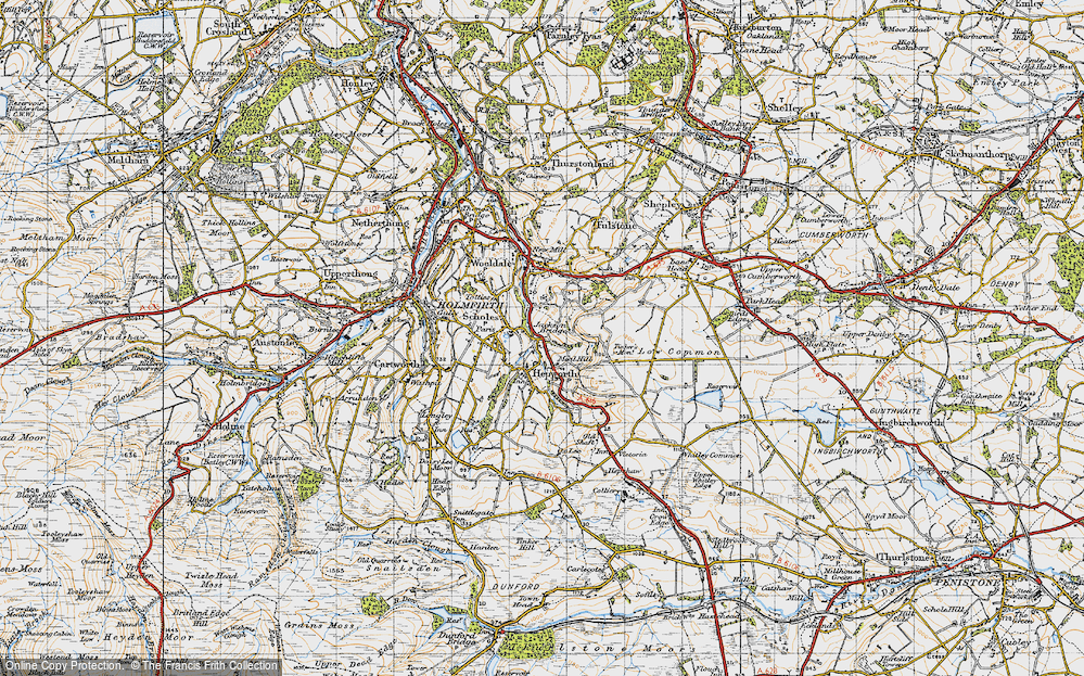 Old Map of Scholes, 1947 in 1947