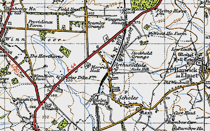Old map of Scholes in 1947