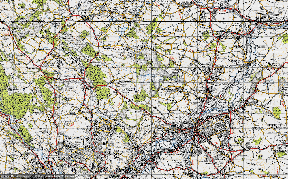 Old Map of Scholes, 1947 in 1947