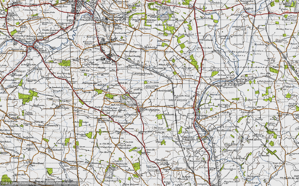 Old Map of School Aycliffe, 1947 in 1947