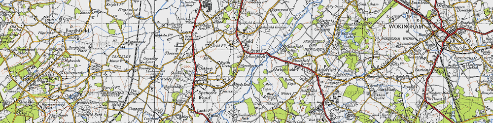 Old map of Schoolgreen in 1940