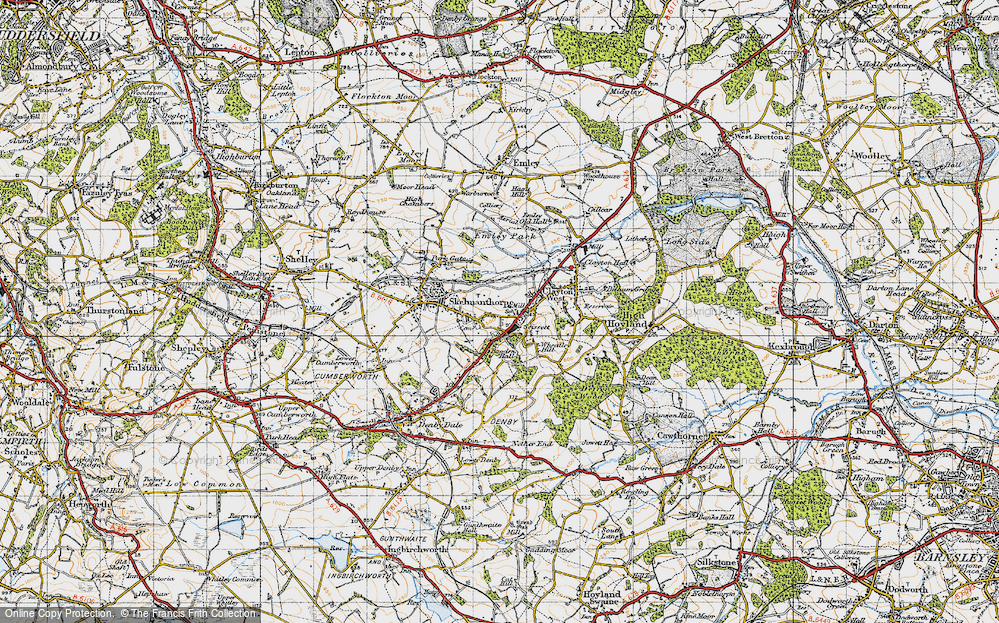 Old Map of Scissett, 1947 in 1947