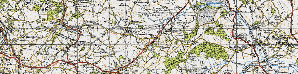 Old map of Scissett in 1947