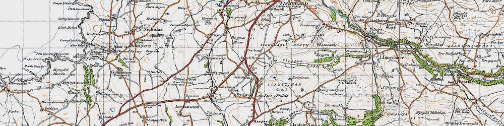 Old map of Scleddau in 1947