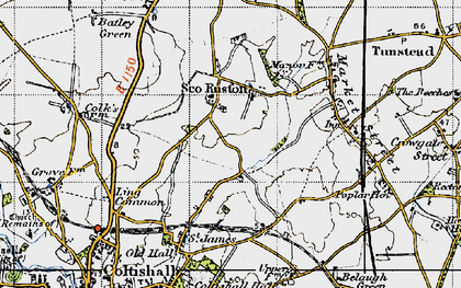 Old map of Sco Ruston in 1945