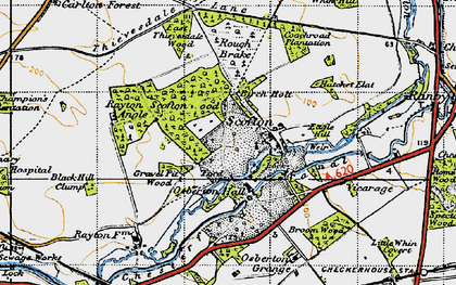 Old map of Broom Wood in 1947