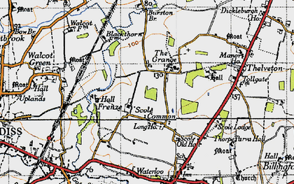 Old map of Scole Common in 1946