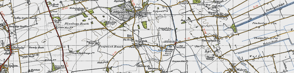 Old map of Scopwick in 1947