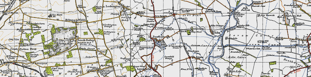 Old map of Scorborough in 1947