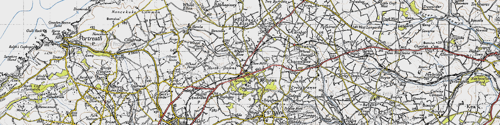 Old map of Scorrier in 1946
