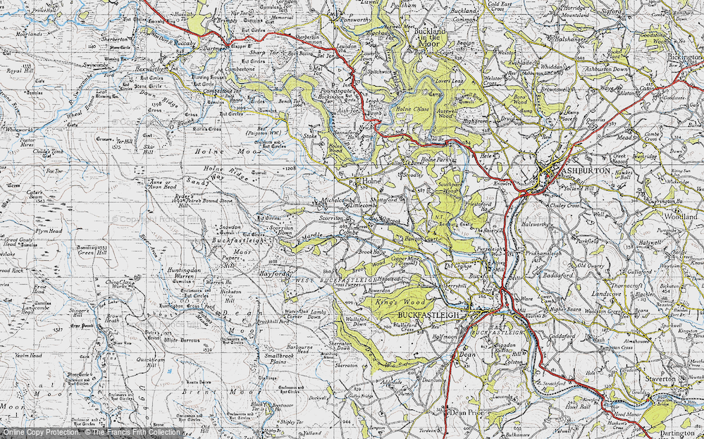 Old Map of Scorriton, 1946 in 1946