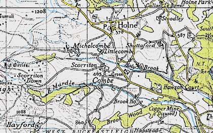 Old map of Scorriton in 1946