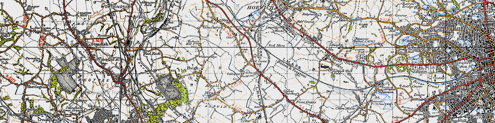 Old map of Scot Lane End in 1947