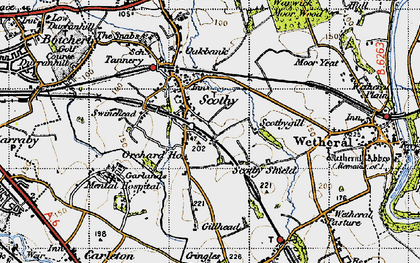 Old map of Scotby in 1947