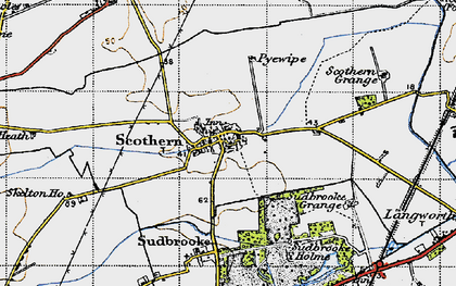 Old map of Scothern in 1947