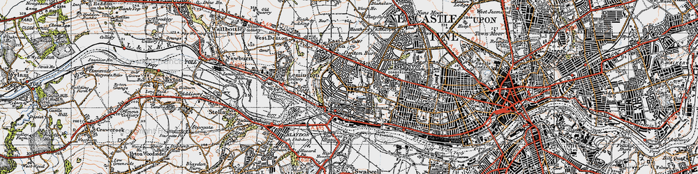 Old map of Scotswood in 1947