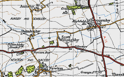 Old map of Scott Willoughby in 1946