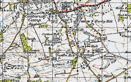 Old map of Scotton in 1947