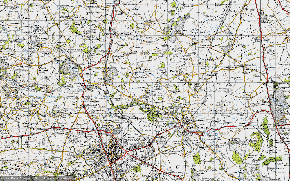 Old Map of Historic Map covering Bilton Banks in 1947