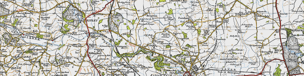 Old map of Bilton Banks in 1947