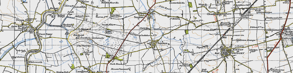Old map of Scotton in 1947