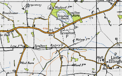 Old map of Scoulton in 1946
