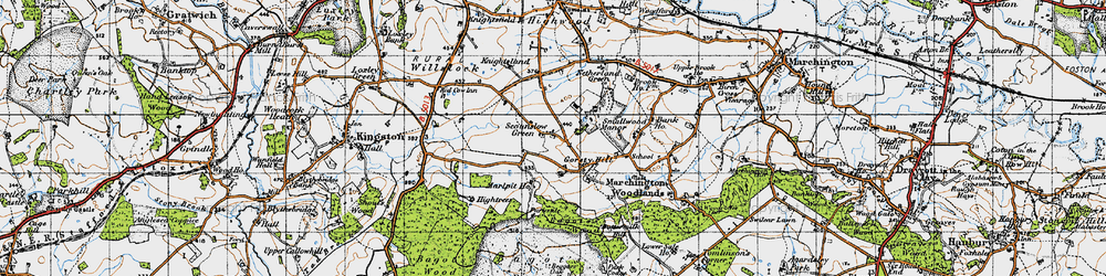Old map of Scounslow Green in 1946