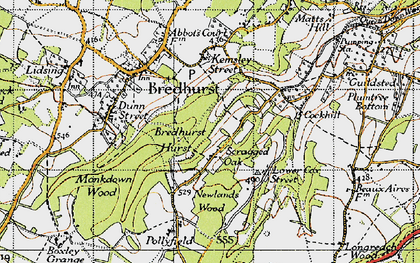Old map of Scragged Oak in 1946