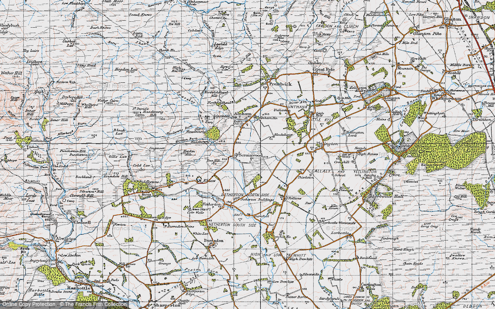 Old Map of Scrainwood, 1947 in 1947