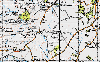 Old map of Scrainwood in 1947