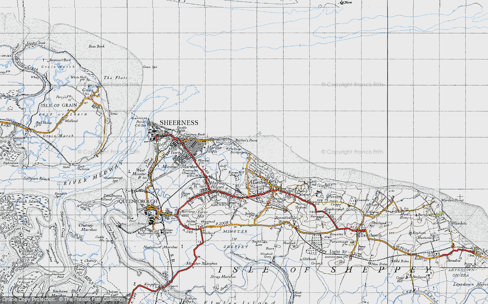 Old Map of Historic Map covering Barton's Point in 1946