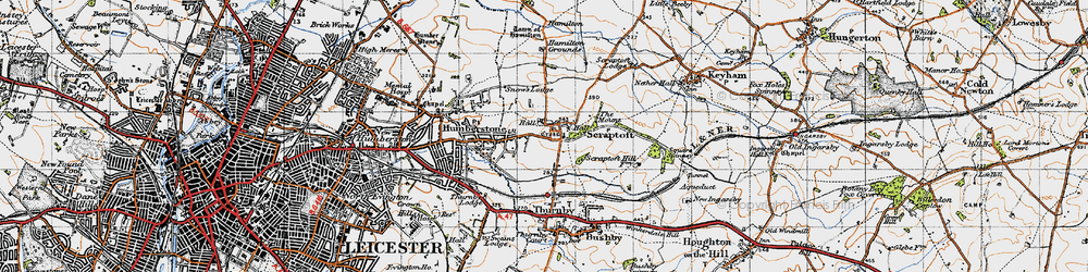 Old map of Scraptoft in 1946
