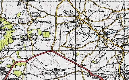 Old map of Scrapton in 1945