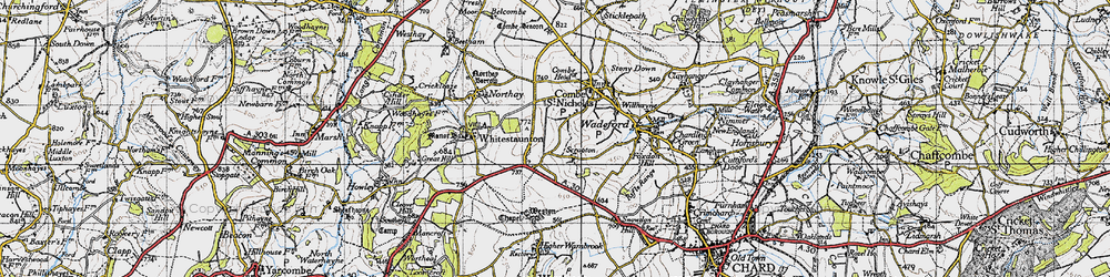 Old map of Scrapton in 1945