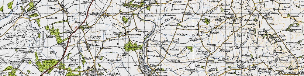 Old map of Scrayingham in 1947