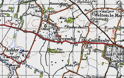 Old map of Scremby in 1946