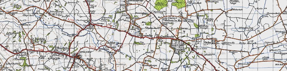 Old map of Scremby in 1946