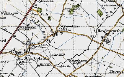 Old map of Screveton in 1946
