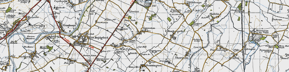 Old map of Screveton in 1946