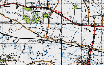 Old map of Scropton in 1946