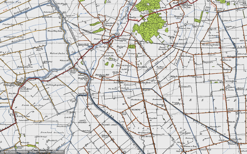 Old Map of Historic Map covering Bettinson's Br in 1946