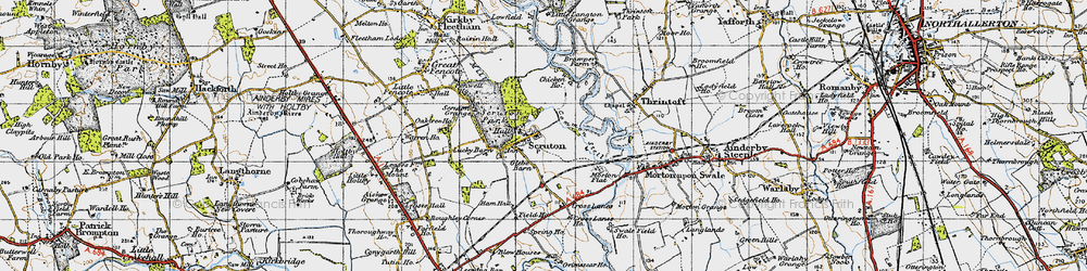 Old map of Scruton in 1947