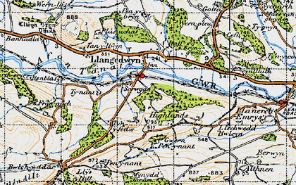 Old map of Scrwgan in 1947